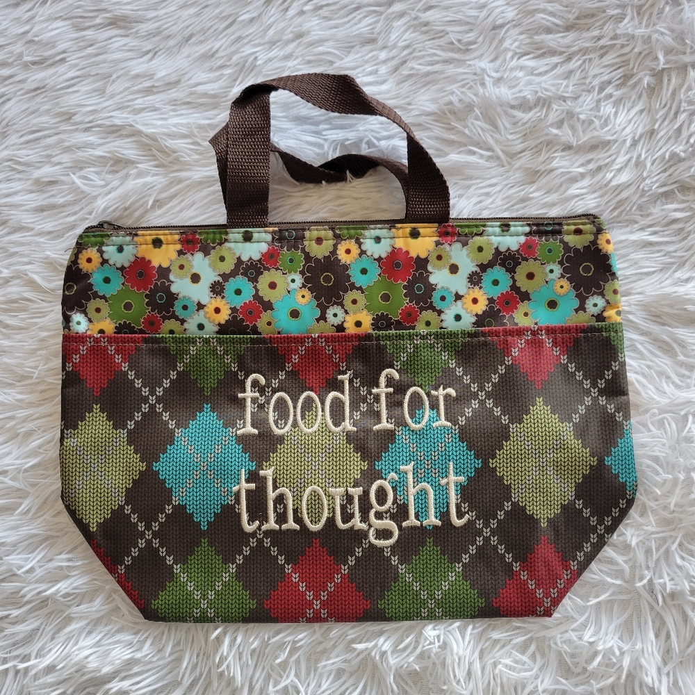 Thirty one lunch bag plaid food for thought
